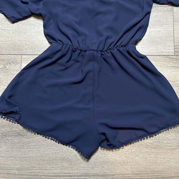 SM95 Divided by H&M navy short sleeve romper - Picture 6 of 8